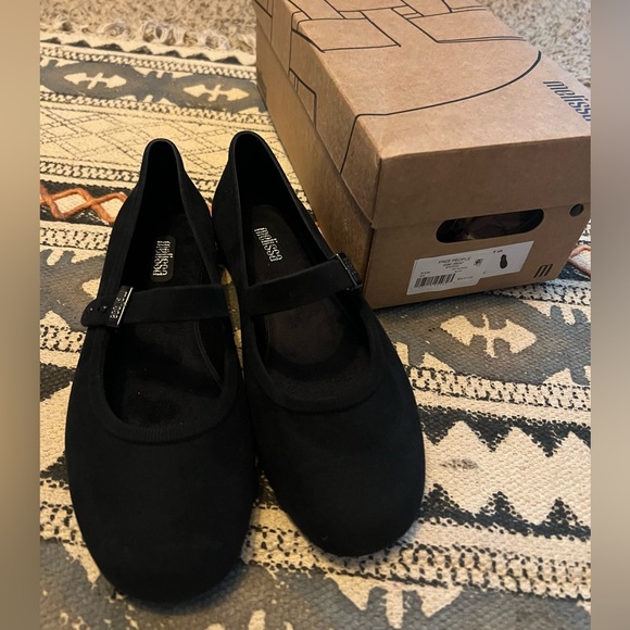 Free People Melissa Soft Velvet Ballerina Flats New In Box - Picture 8 of 12